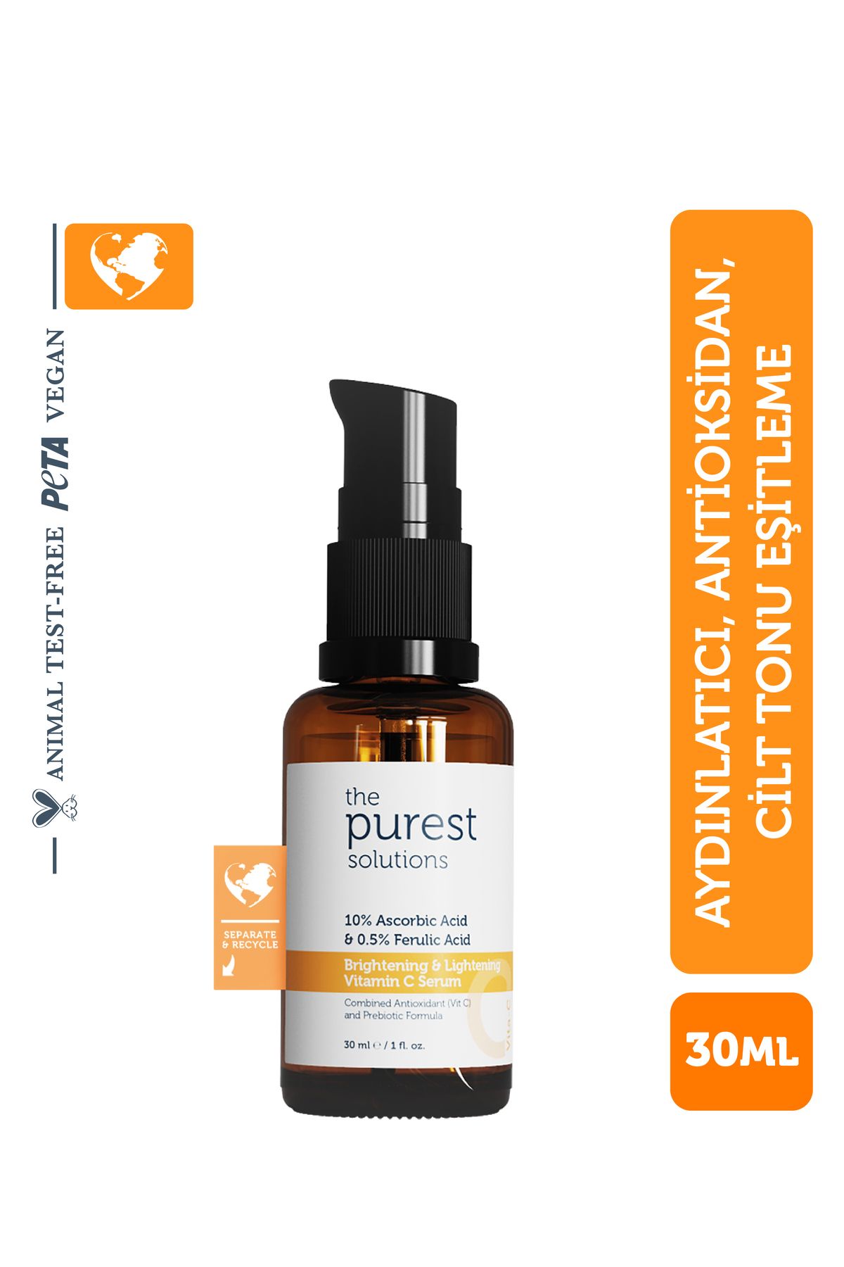 C Vit Aydınlatıcı Ve Ton Eşitleyici Bakım Serumu 30 ml %10 Ascorbic Acid & Ferulic Acid %0,5